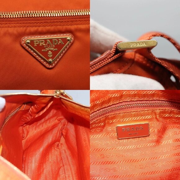 PRADA Shoulder Bag Nylon Orange Gold Auth 113766V - Picture 15 of 15
